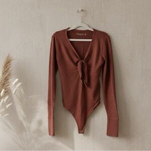 Abercrombie & Fitch Rust Long Sleeve Bodysuit